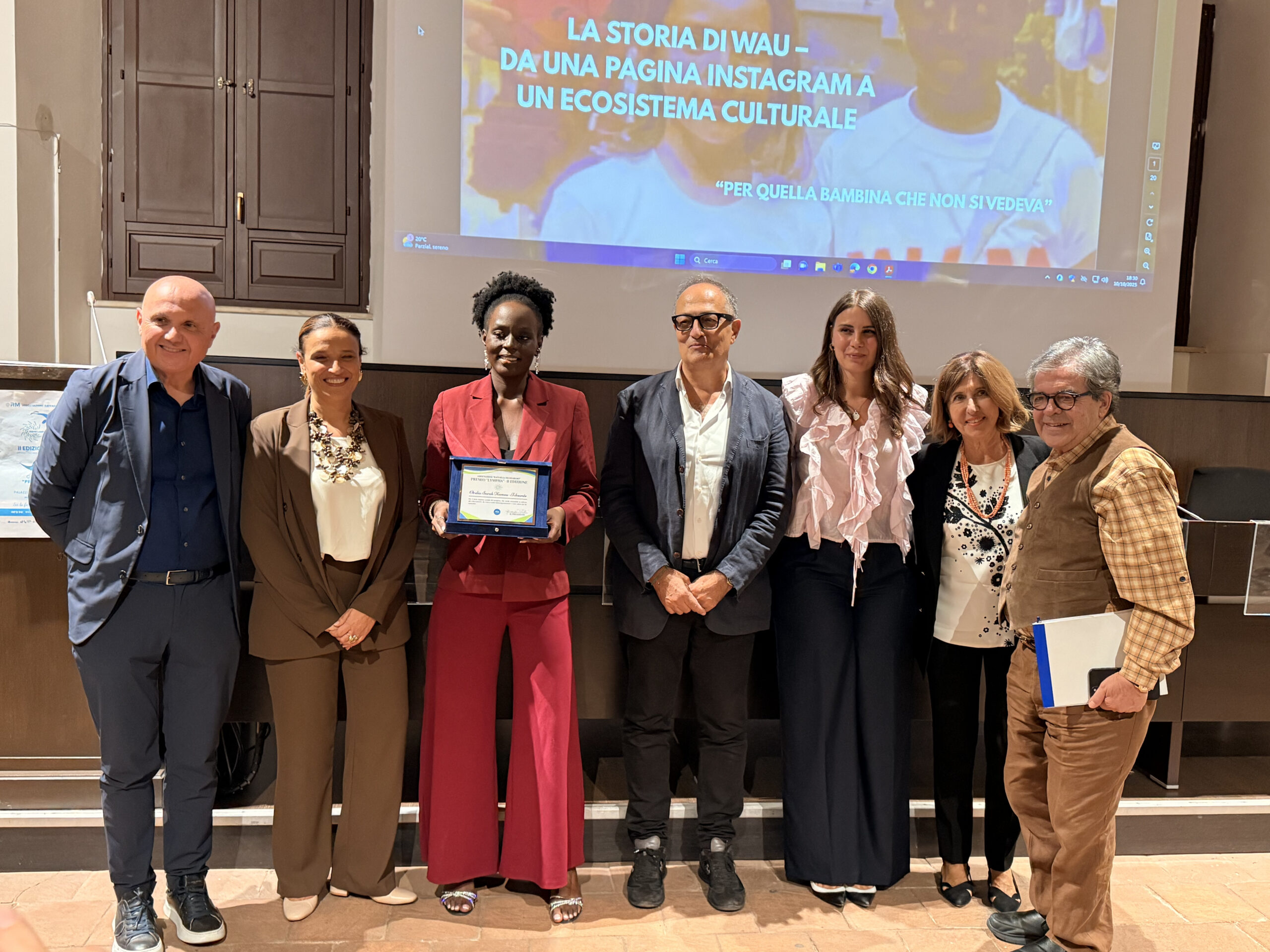 Sarah Kamsu alla premiazione 2025 del Premio Lympha